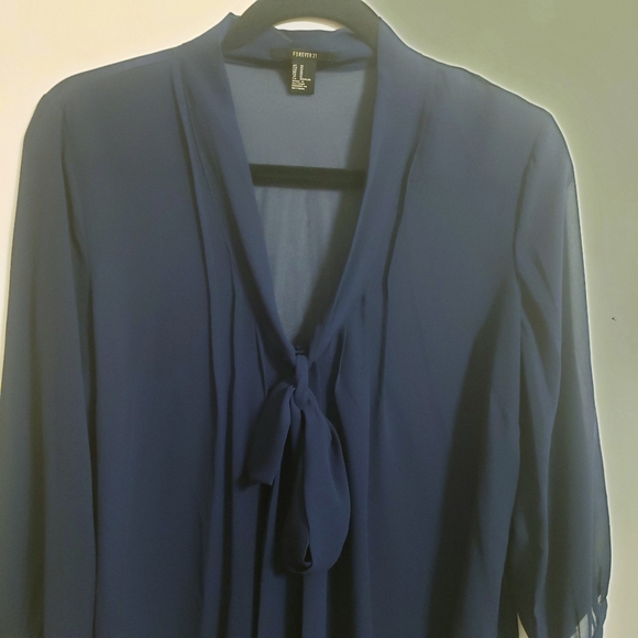 Forever 21 Sheer Navy Blouse...M - Picture 3 of 6